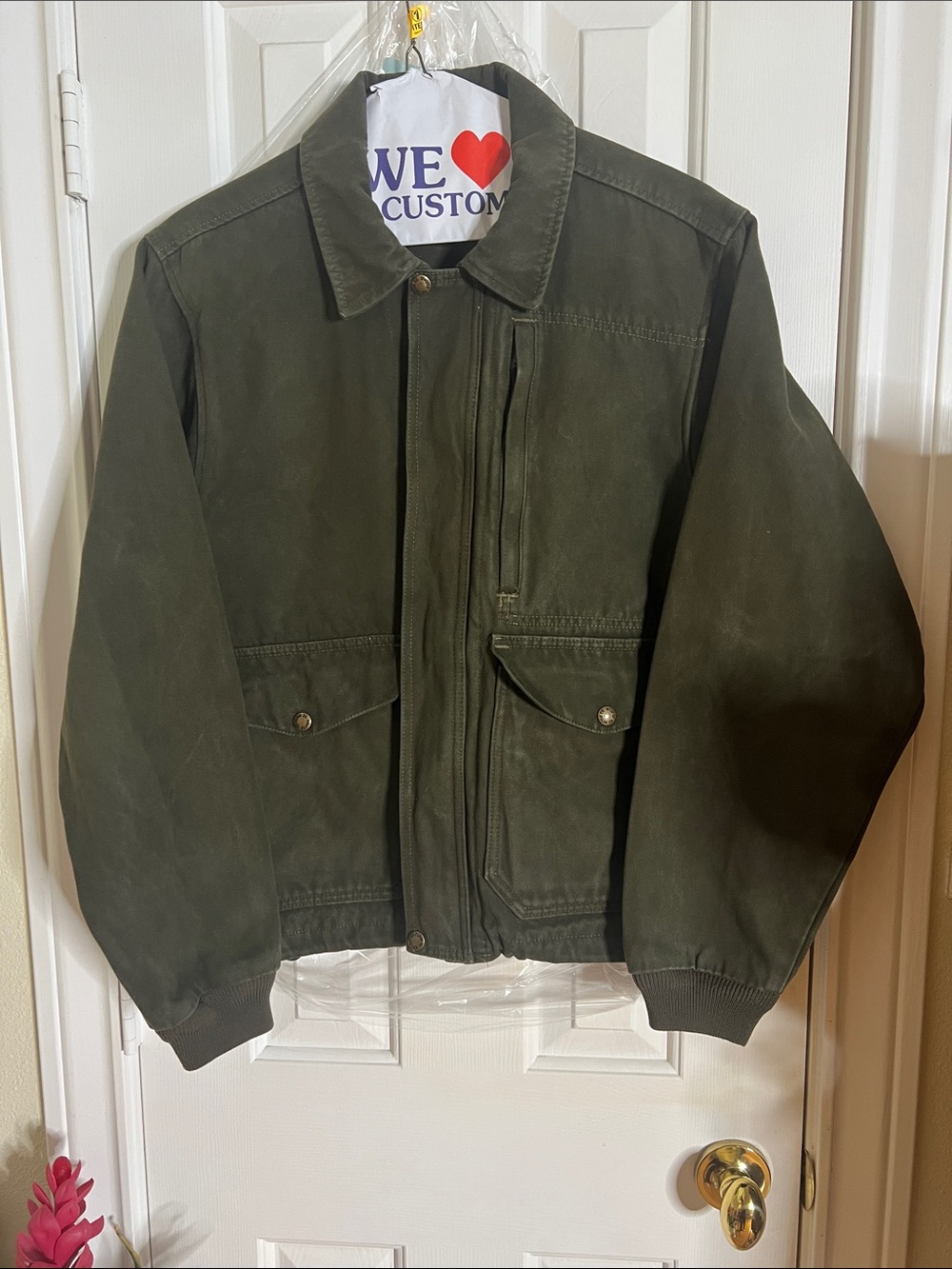 Filson moleskin Jacket vintage Green Military inspired Field coat medium 893